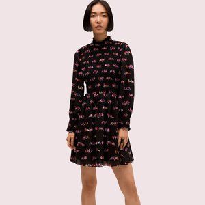 Kate Spade Love Birds Smocked Bodice Dress -14/16